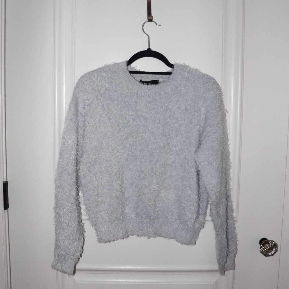 Forever 21 Gray Blue Fuzzy Sweater
